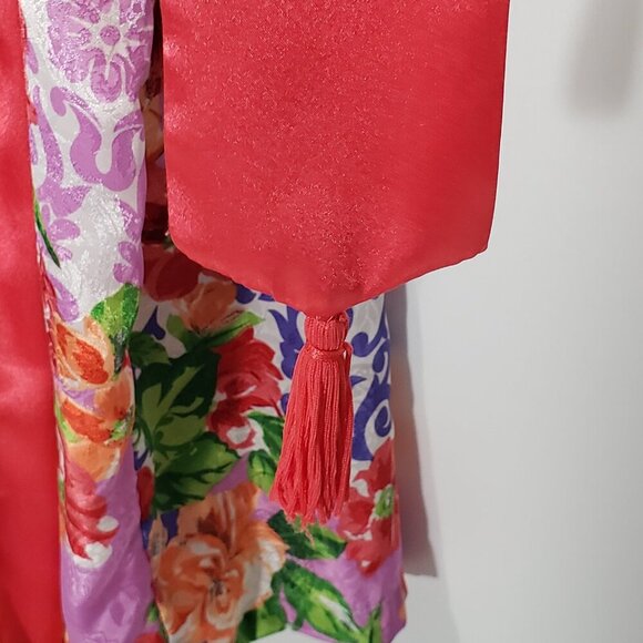 Victoria's Secret  Floral Longsleeve Robe  Satin finish  Belt Tie  Size M/L - Picture 5 of 7